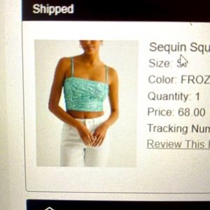 Express Sequin square neck cropped cami